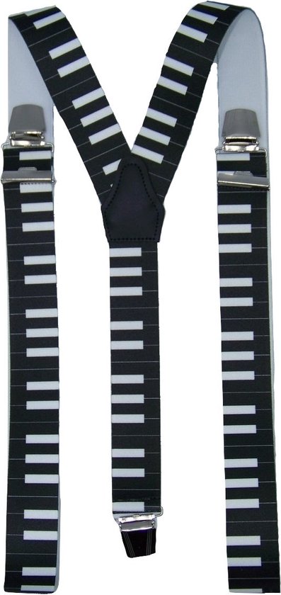 Bretels Piano zwart met brede extra sterke stevige Clips
