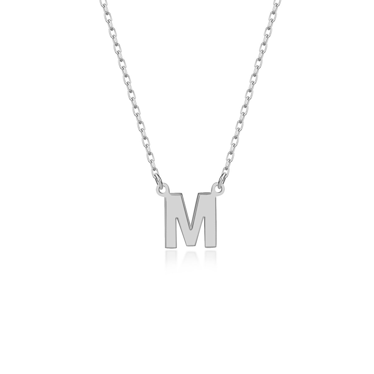 Letterketting M Initial Ketting Zilver (925 sterling) Trendy Minimalistisch Combi Bedel Zilverkleurig Dames Meisje | Cadeau Voor Vrouw