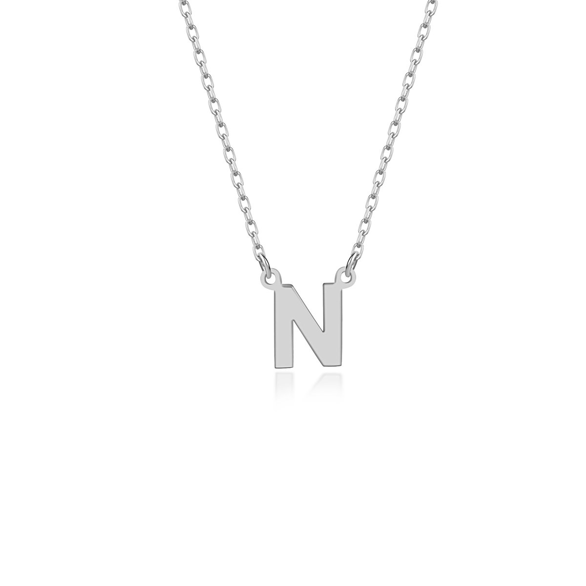 Letterketting N Initial Ketting Zilver (925 sterling) Trendy Minimalistisch Combi Bedel Zilverkleurig Dames Meisje | Cadeau Voor Vrouw