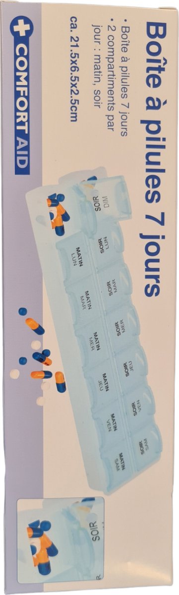 Pillendoosje klein - 7 dagen - Ochtend en avond - Medicatiedoos - Pillen box - (franse versie)