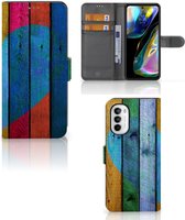 Mobiel Bookcase Motorola Moto G52 | Moto G82 Smartphone Hoesje Wood Heart