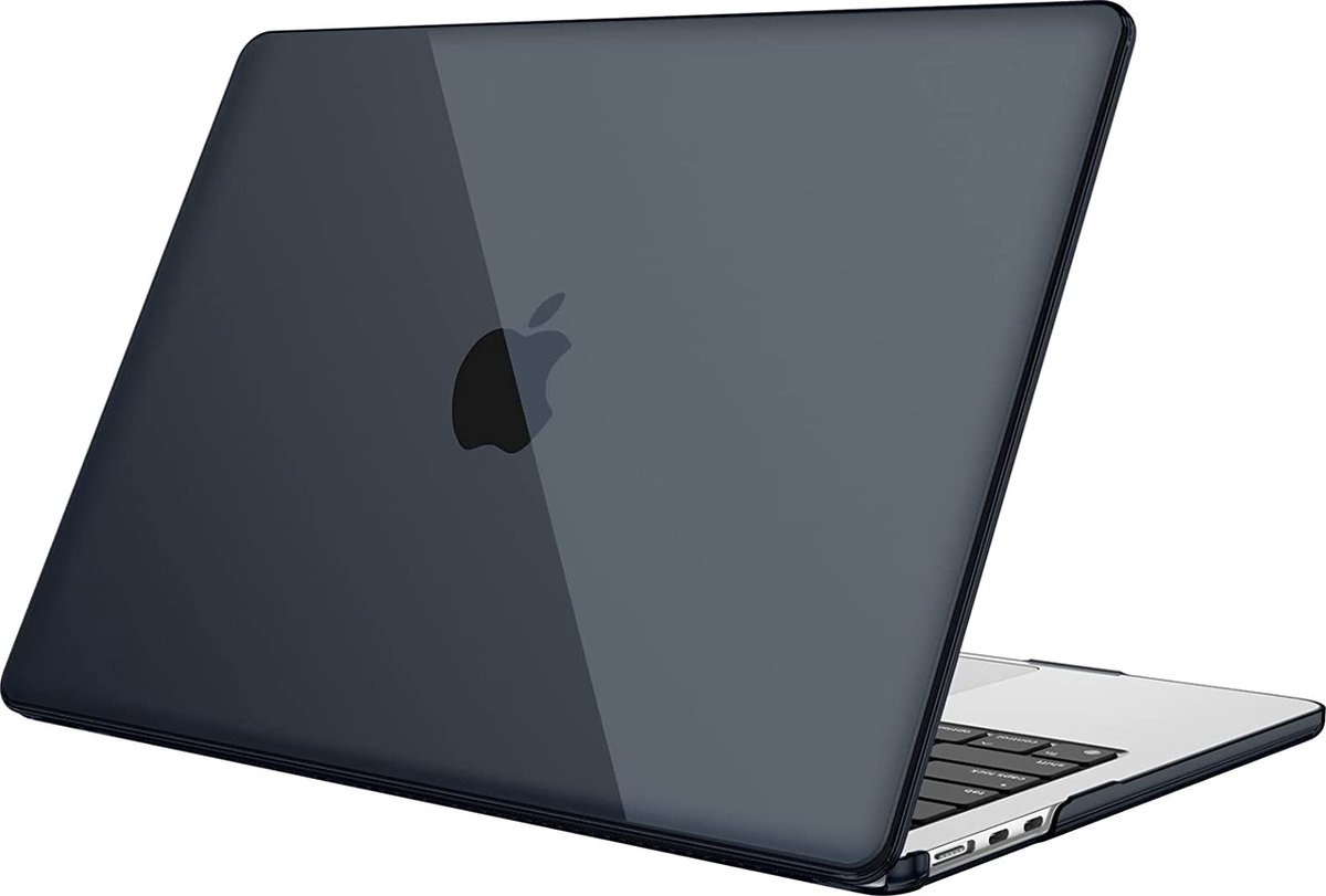 Macbook Air 2022 Hoesje - Zwart - MacBook Air (M2 Chip) Case - Zwarte Cover geschikt voor Apple MacBook Air (A2681)