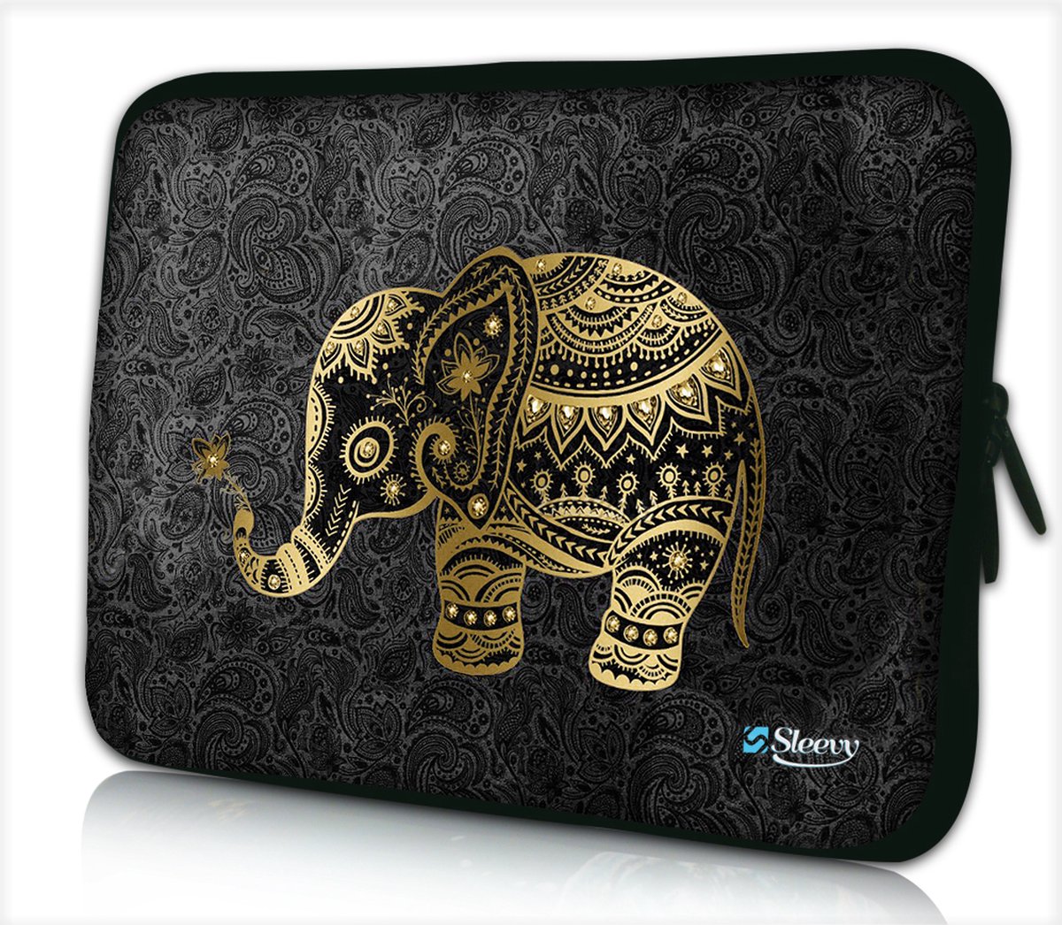 Laptophoes 11,6 inch olifant goud - Sleevy - laptop sleeve - laptopcover - Alle inch-maten & keuze uit 250+ designs! Sleevy