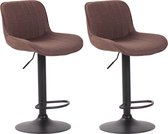 CLP Lentini Set de 2 tabourets de bar / Tissu - marron noir