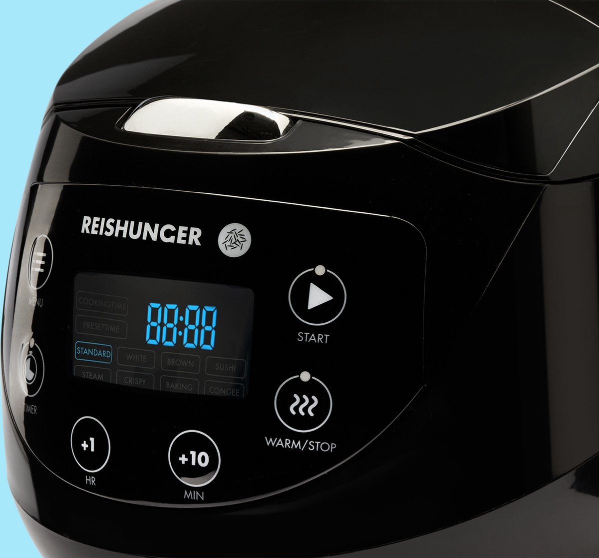 Reishunger Digitale Mini Rijstkoker in Zwart - Multicooker met 8 programma's, stoominzet, premium binnenpan, timer en warmhoudfunctie - Rijst voor maximaal 3 personen – foto 4