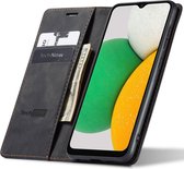 Hoesje geschikt voor Samsung Galaxy A03 Core - Book Case Leer Slimline Zwart