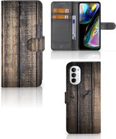 GSM Hoesje Motorola Moto G52 | Moto G82 Leuk Case Cadeau voor Mannen Steigerhout