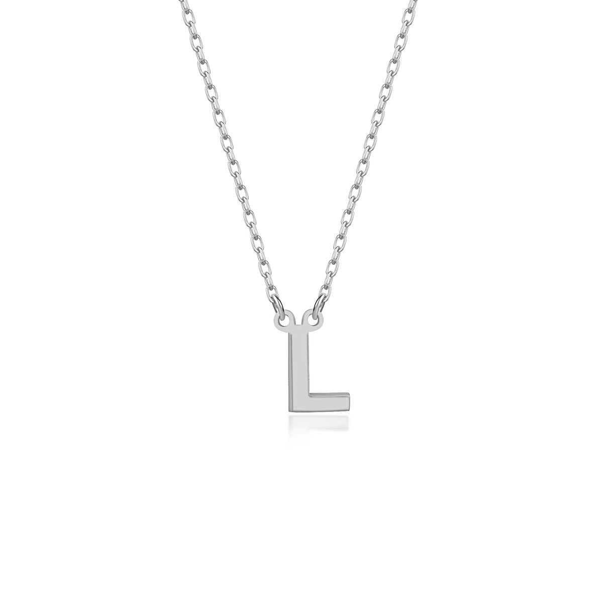 Letter L Initial Ketting Zilver (925 sterling) Trendy Minimalistisch Combi Bedel Zilverkleurig Dames Meisje | Cadeau Voor Vrouw