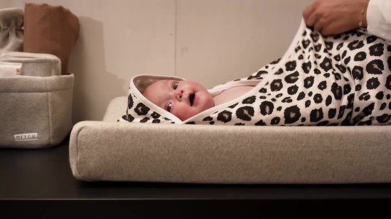 Meyco Baby Knit Basic aankleedkussenhoes - sand melange - 50x70cm