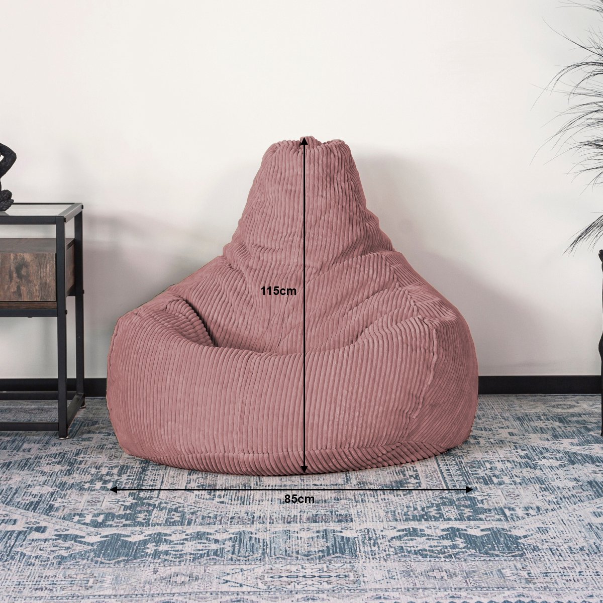 PATCH HOME Zitzak, 2-in-1 zitkussen, vloerkussen voor volwassenen en kinderen, gamekussen met vulling, beanbag ( 145 cm, grijs