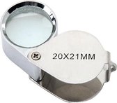 Juweliers loep - 20x inzoemen zilverkleurig juwelen vergrootglas loep