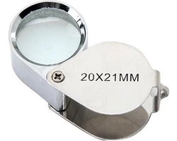 Juweliers loep - 20x inzoemen zilverkleurig juwelen vergrootglas loep