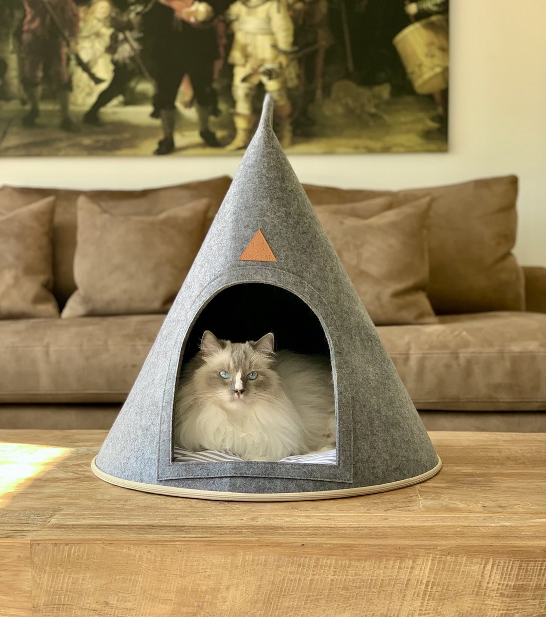 Tipi design pour chat - Feutre de laine - Gamme Pet Interiors