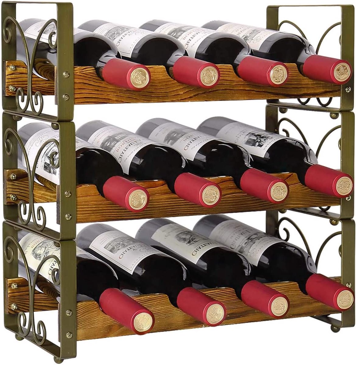 Casier à Vin 2 Étages 6 Bouteilles - Range Bouteilles Empilable En Plastique Transparent ZHAOMIMI