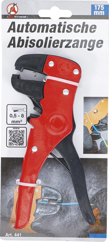 Automatische striptang 175 mm van BGS Do it yourself in verpakking, 0,5-8 mm².