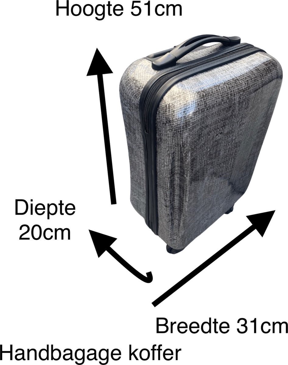 Leonardo Handbagage Koffer 51x31x20 - Hardcase - Cijferslot - Reiskoffer  -... | bol.com