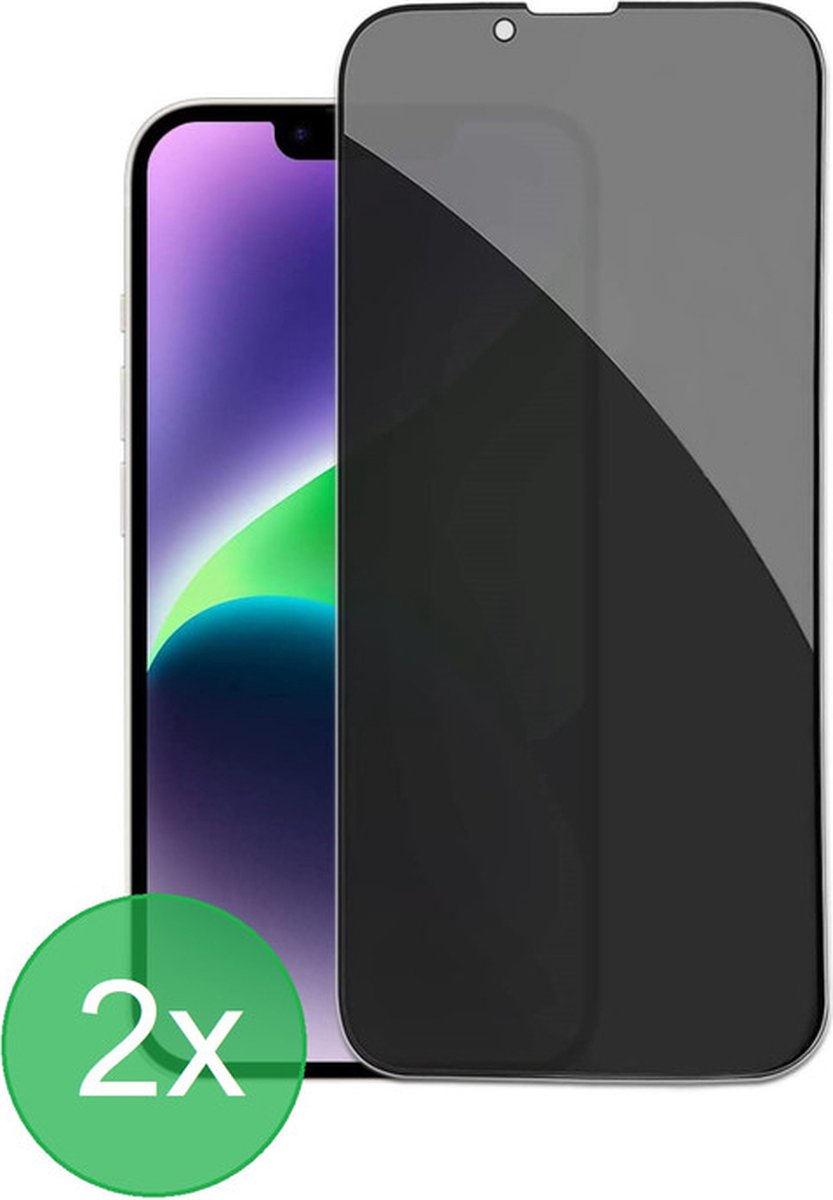 2x Screenprotector Geschikt voor: iPhone 14 Plus Privacy Full Screenprotector 2x - screen protector - volledige glas - bescherming - beschermglas - Anti Spy - ZT Accessoires