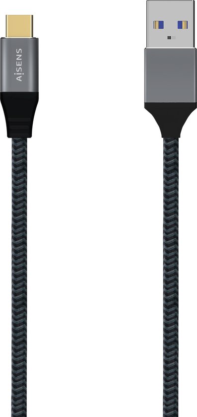 AISENS A107-0630 câble USB 0,5 m USB 3.2 Gen 2 (3.1 Gen 2) USB C USB A Gris