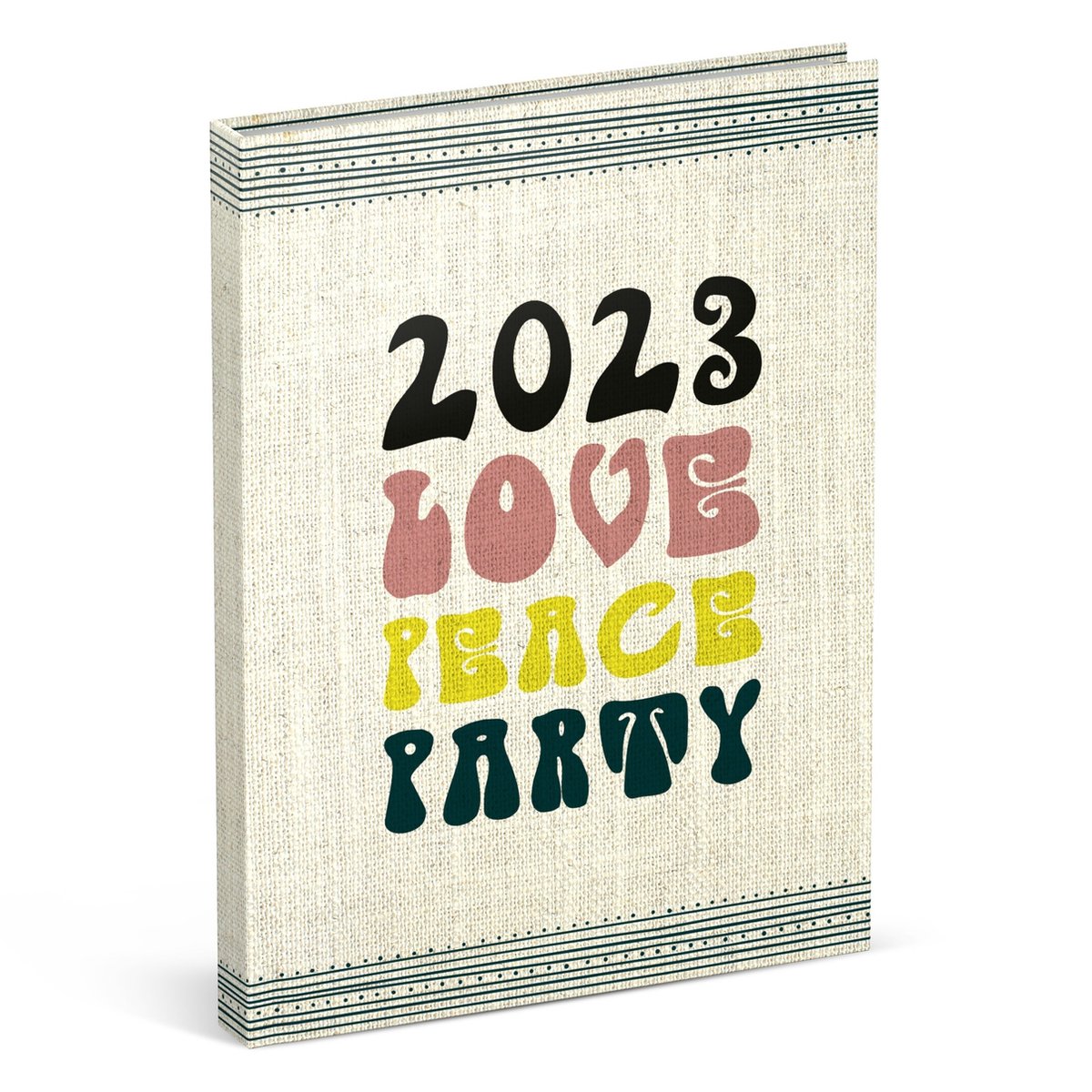Flower Power agenda 2023 - Lannoo - 1 week per 2 pagina's - 11 x 15 cm - Love Peace Party