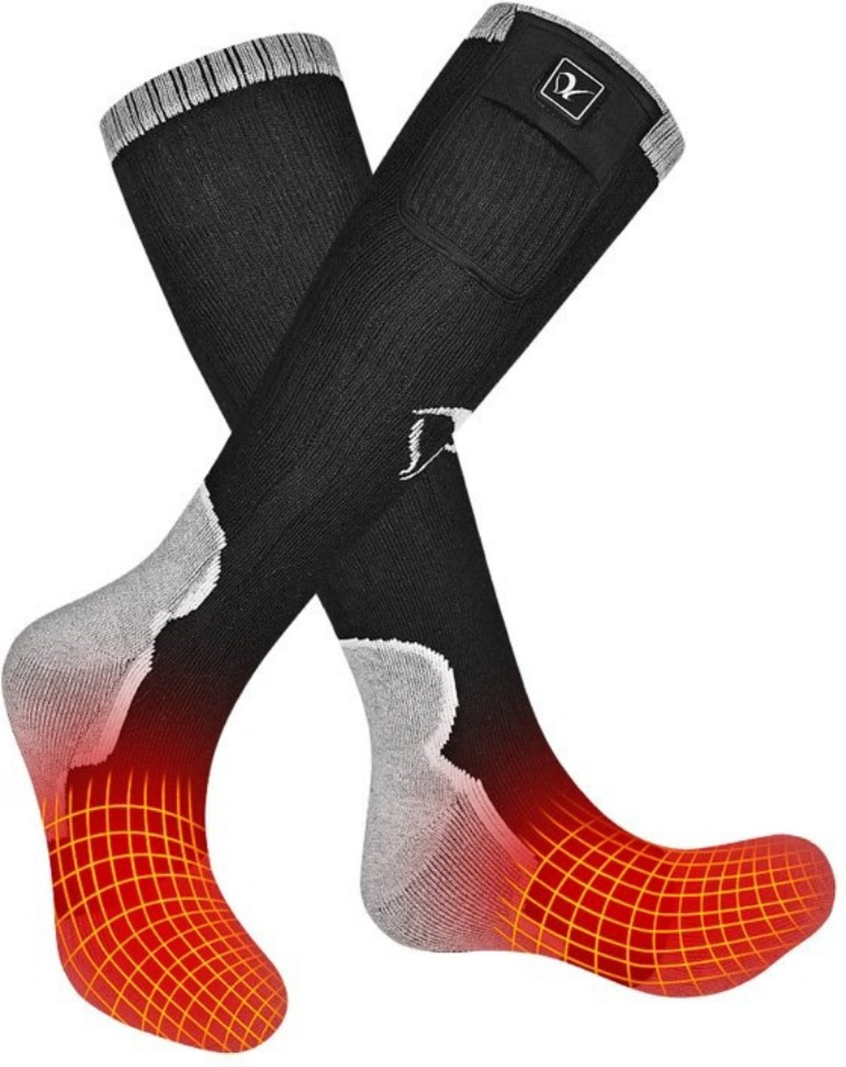 LooMar Verwarmde Sokken Elektrisch - Verwarmde Sokken met Oplaadbare Accu - Elektrische sokken 3 Standen - Zwart Maat 39-41 (M)