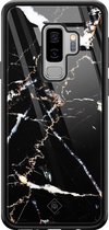 Casimoda® hoesje - Geschikt voor Samsung Galaxy S9+ - Marmer Zwart - Luxe Hard Case Zwart - Backcover telefoonhoesje - Zwart