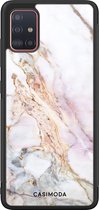 Casimoda® hoesje - Geschikt voor Samsung Galaxy A71 - Parelmoer Marmer - Zwart TPU Backcover - Marmer - Multi