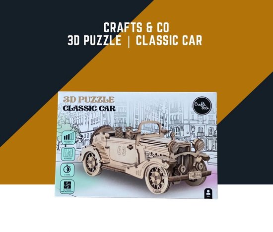 Crafts & Co, Puzzle 3D, Voiture Classic, Niveau de difficulté 3, 3-4  HRS, Jeux