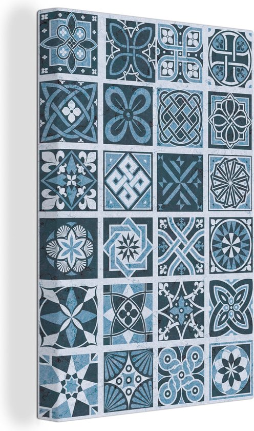 OneMillionCanvasses - Peinture sur toile - Motifs - Fleurs - Nature - Blauw - Toile - 120x180 cm - Peintures sur toile salon - Décoration murale