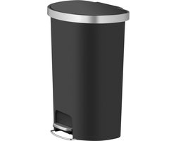 EKO - Hana pedaalemmer halfrond 55 liter - Plastic - Zwart - Prullenbak