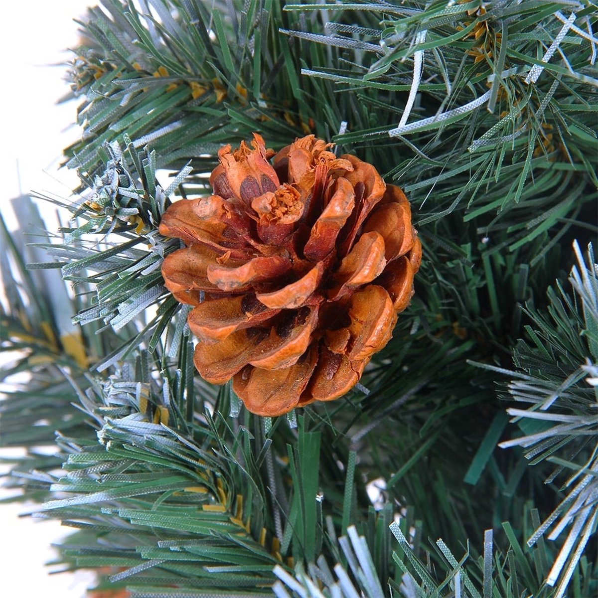 Casaria Kunstkerstboom - Sneeuweffect Dennenappels 180cm - Groen Wit – foto 5