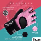 Pulver - Fitness Handschoenen - Heren & Dames – Krachttraining – Crossfit - sport handschoenen - Kracht – Roze – Sport Maat M