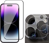 Screenprotector geschikt voor iPhone 14 Pro Max - Gehard Glas Beschermglas Tempered Glass Volledig Dekkende Screen Protector - Camera Lens Protector