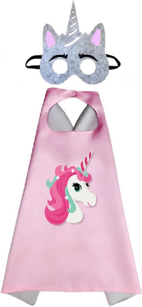 Jobber Toys - Prinsessen Cape + Masker - Unicorn Verkleedkleding