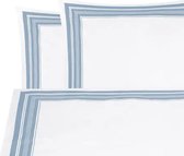 Hotelwaardig bedlinnen Luxe 3dlg dekbedovertrekset blauw wit 240x200cm,katoen