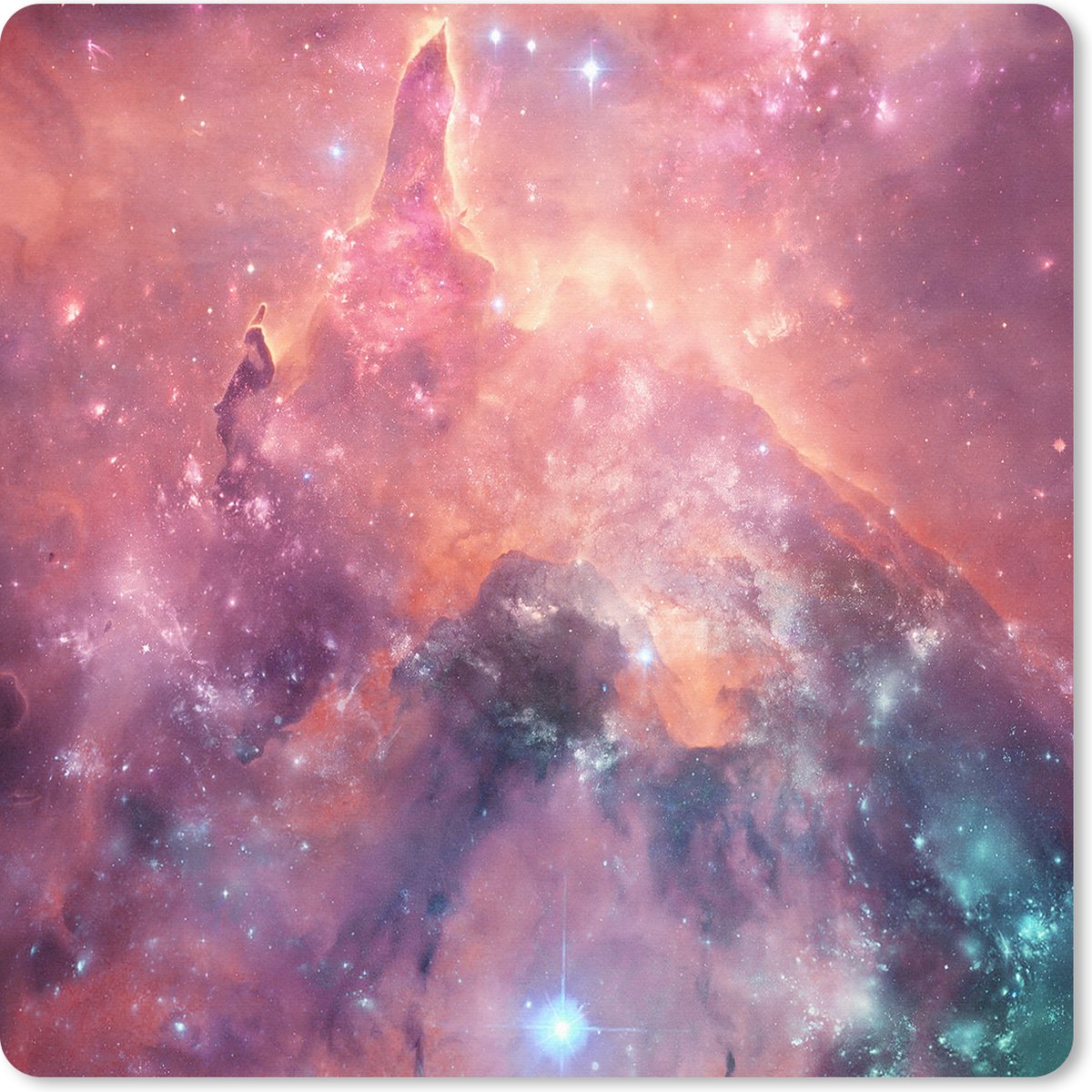 Muismat 20x20 cm - Mousepad Ruimte - Sterren - Heelal - Muismatten