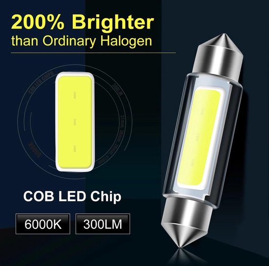Lampe LED Auto C5W 2 pcs, Feston LED 31mm, COB blanc chaud 3000K, 12  Volt