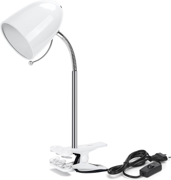 Aigostar LED klemlamp - E27 Fitting - bureaulamp met klem - Wit - Excl.  lampje | bol.com