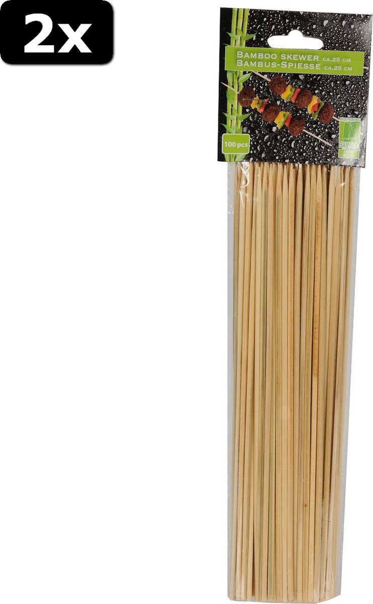 2x Sateprikkers bamboe 25cm 100pcs