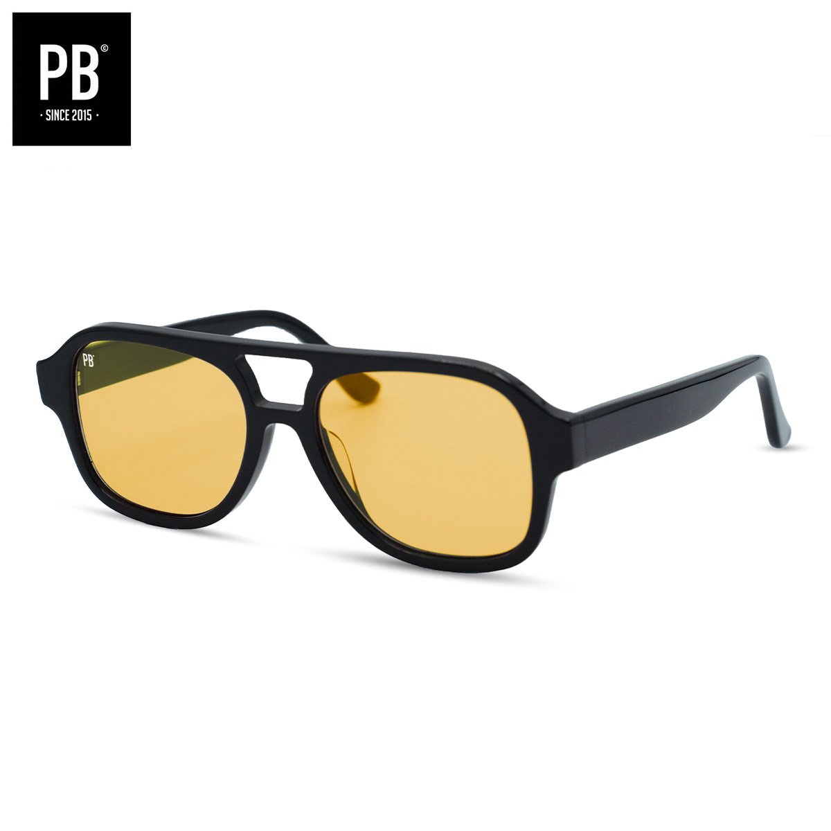 PB Sunglasses - Blanca Acetate Yellow. - Zonnebril dames en heren - Retro - Acetaat frame - Gele lenzen - Festival style