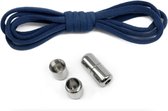 Donker blauwe Schoenveter met magneet ronde elastische ideaal voor kinderen en volwassenen - magnetische schoenveters unisex
