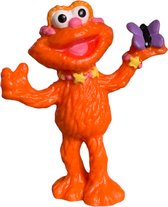 Zoë speelfiguurtje - taarttopper - Sesamstraat - met vlinder - 6,5cm - oranje - speelgoed