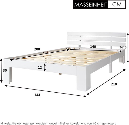 Elim's Choice Massief houten tweepersoonsbed met lattenbodem