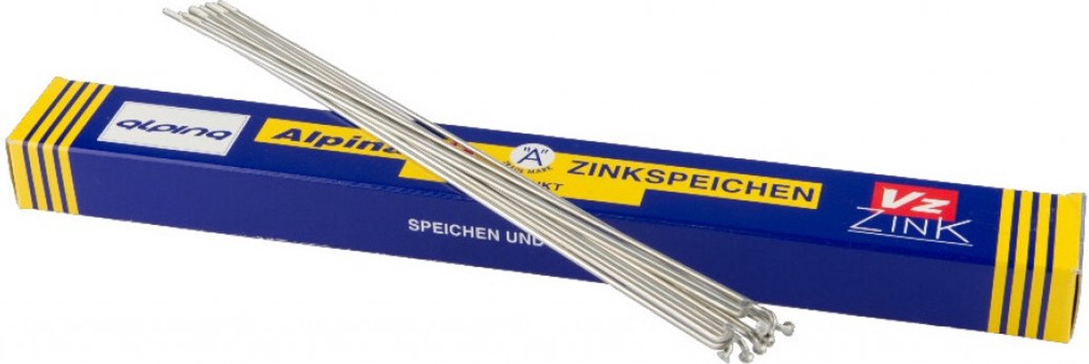 Alpina Verzinkte fietsspaken - 262 mm - Set van 144 stuks - Duurzaam staal - Zilverkleurig