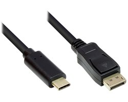 USB-C naar DisplayPort actieve kabel met DP Alt Mode (4K 60 Hz) / zwart - 10 meter
