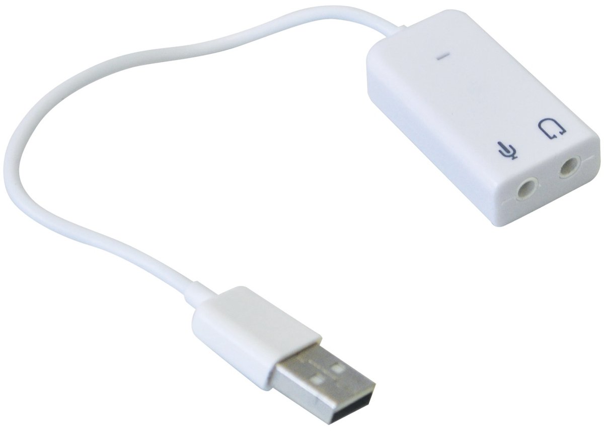 USB-A - 3,5mm Jack headset audio adapter / wit - 0,15 meter