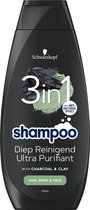 Schwarzkopf Men Shampoo 3 in 1 Hair-Body-Face Charcoal + Clay 400 ml