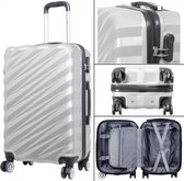 Travelsuitcase - Koffer Messina - Reiskoffer met cijferslot en op wielen - Hoog kwaliteit Polycarbonaat - Zilver - maat M