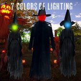 Halloween heksen decoraties - 3 STKS stem tovenaar - zeven kleur variabele - gloeiende horror spook rekwisieten - buiten hand in hand heksen - render sfeer