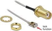 MHF I LK (v) - SMA (v) kabel - Micro Coax (1,13 mm) - 50 Ohm / grijs - 0,20 meter