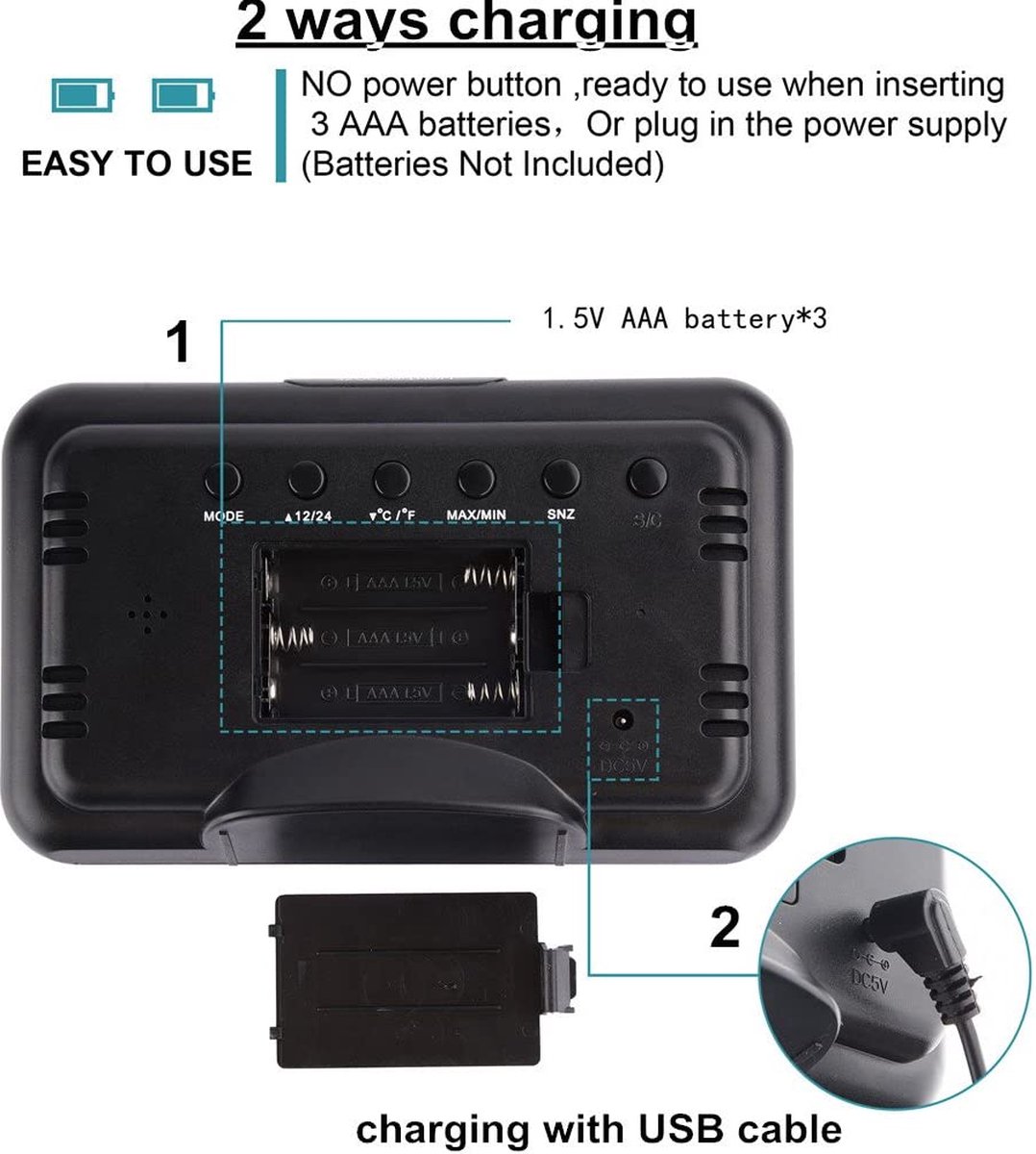 LED digitale projectiewekker Elektronische wekker met projectie FM-radio Tijdprojector Slaapkamernachtdempingsklok kopen vanaf een prijs van 15